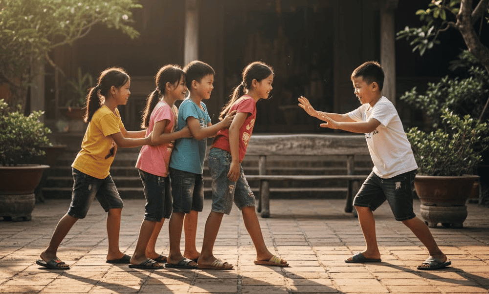 The game is usually played outdoors, especially during festivals, school recess, or community gatherings, often with singing, clapping, and joyful chaos all around